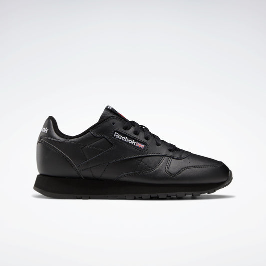 REEBOK FOOTWEAR KIDS CL LTHR JUNIOR BOYS CBLACK/CBLACK/CBLACK
