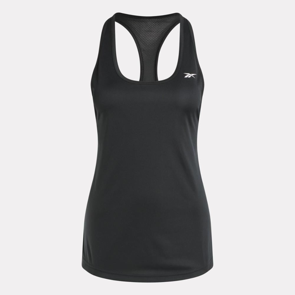 Reebok Apparel Women Workout Ready Mesh Back Tank Top NGHBLK