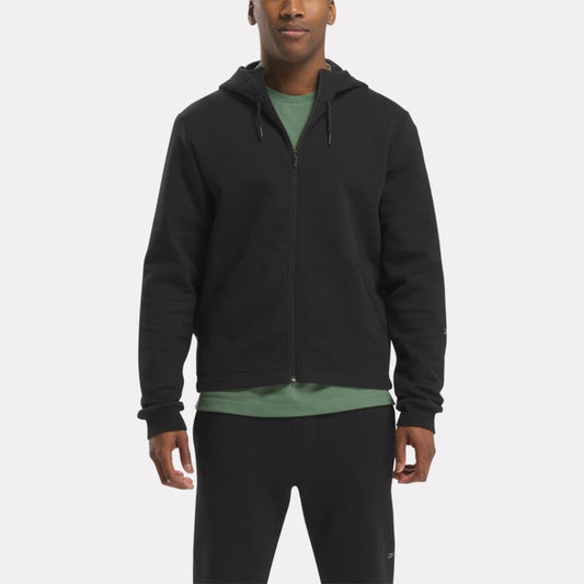 Reebok Apparel Men Active Collective DREAMBLEND Full-Zip Hoodie BLACK
