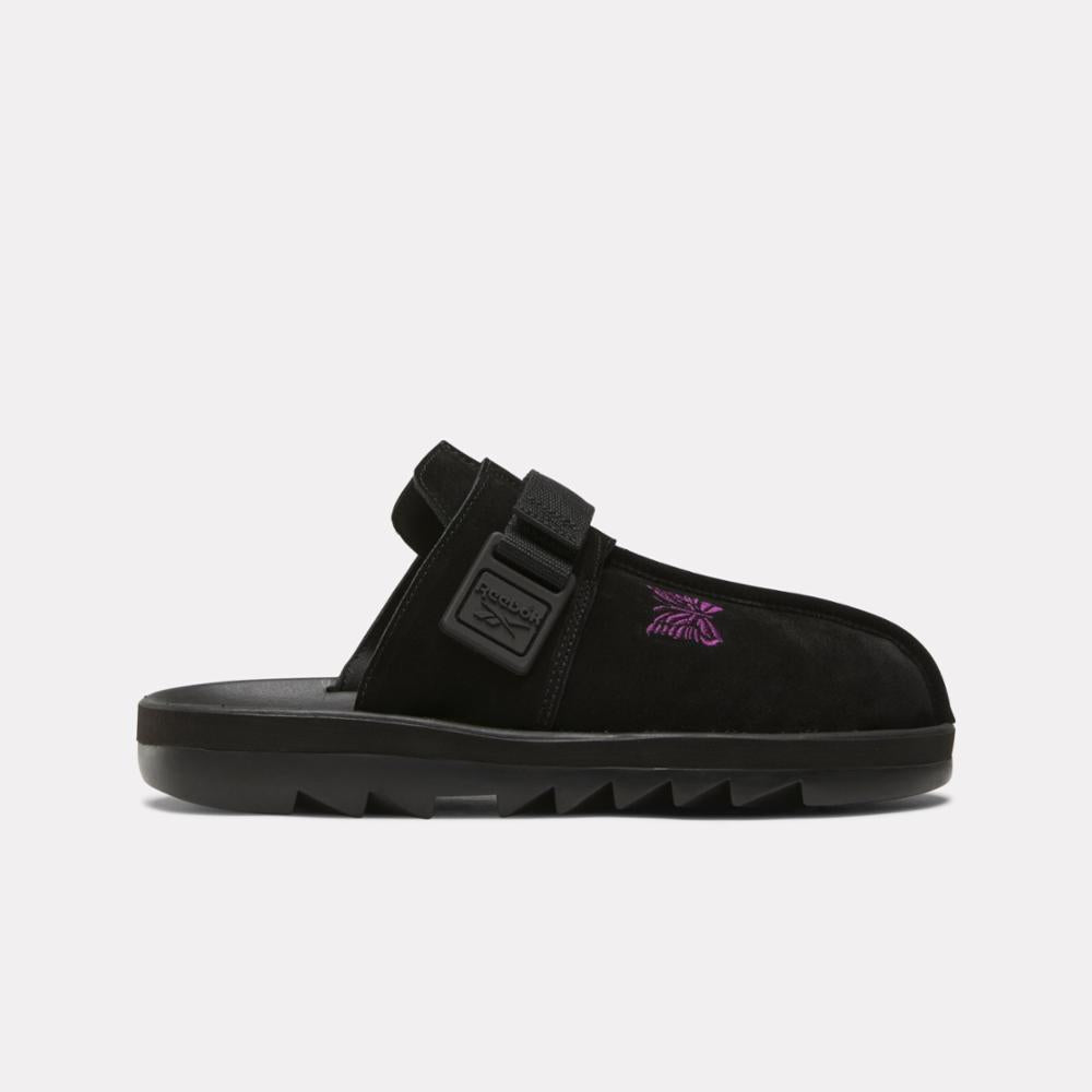 Reebok Footwear Men Reebok x Needles Beatnik Slides CBLACK/EXTMPURPLE/