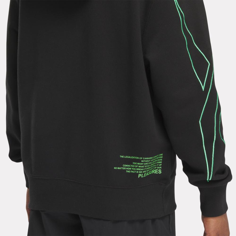 Reebok Apparel Men Reebok x Pleasures Hoodie BLACK