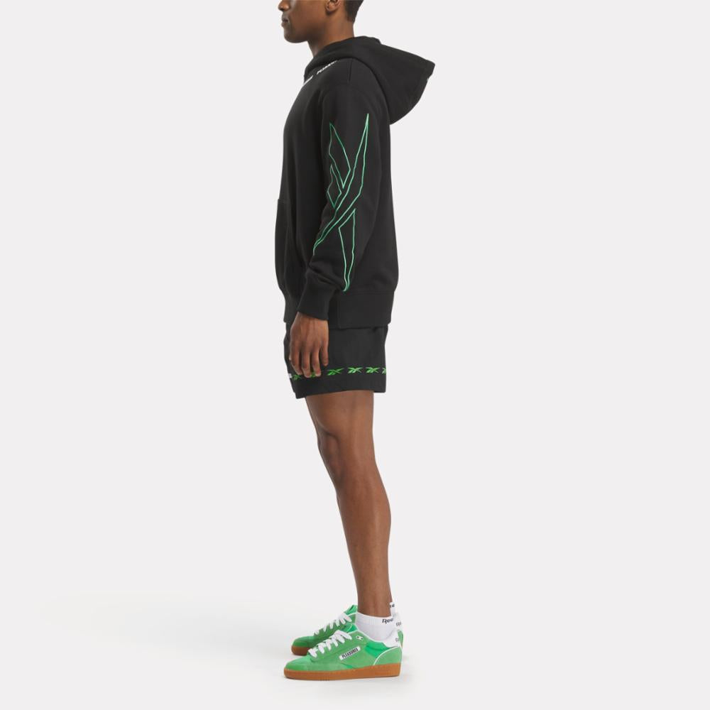 Reebok Apparel Men Reebok x Pleasures Hoodie BLACK