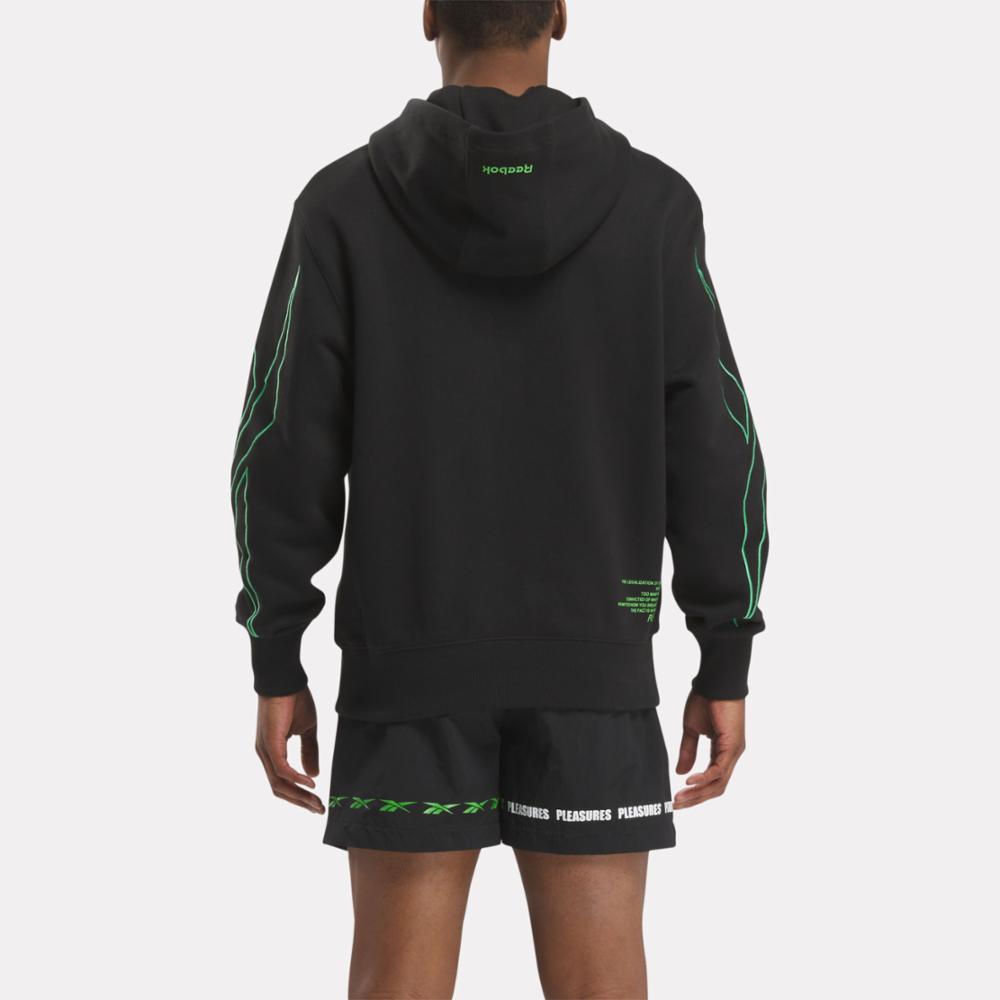 Reebok Apparel Men Reebok x Pleasures Hoodie BLACK