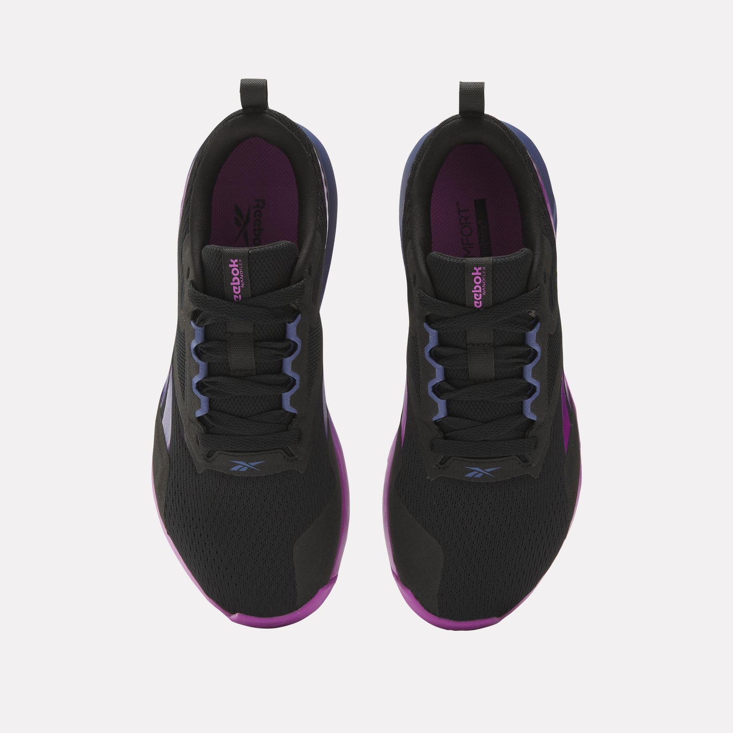 Reebok Footwear Women Nanoflex TR 2.0 Training Shoes BLACK/PURPLE RAVE/TWILIGHT PUR