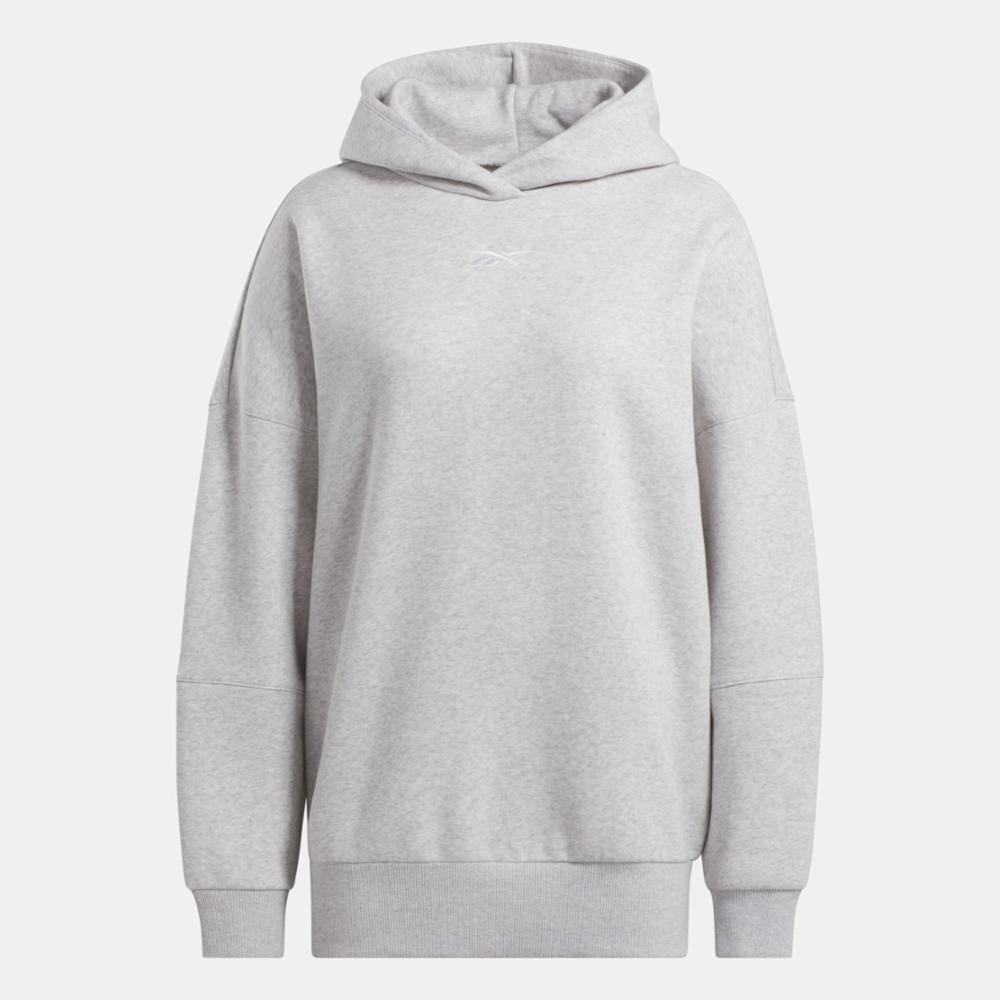 Reebok Apparel Women Lux Oversized Hoodie LIGHT GREY HEATHER