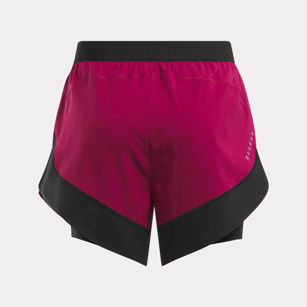 Reebok Apparel Women 2-in-1 Running Shorts VERY BERRY