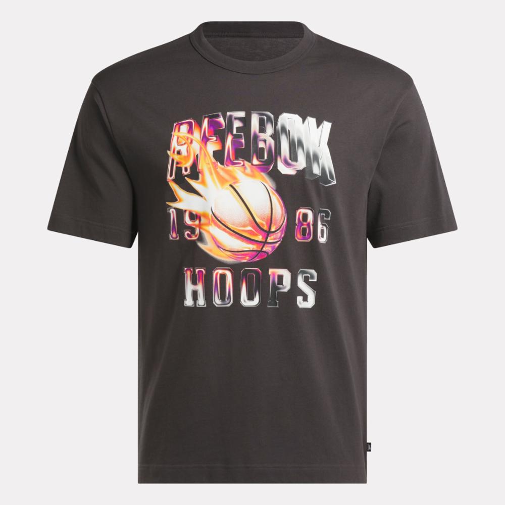 Reebok Apparel Men Graphic Series Basketball T-Shirt WASHED BLACK