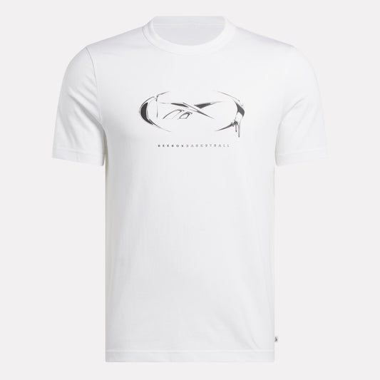 Reebok Apparel Men Graphic Series Basketball Drip T-Shirt WHITE