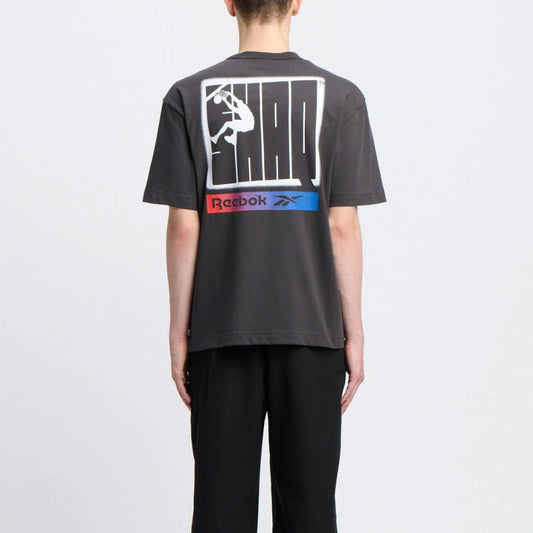 Reebok Apparel Men Graphic Series Shaq Logo T-Shirt WASHED BLACK