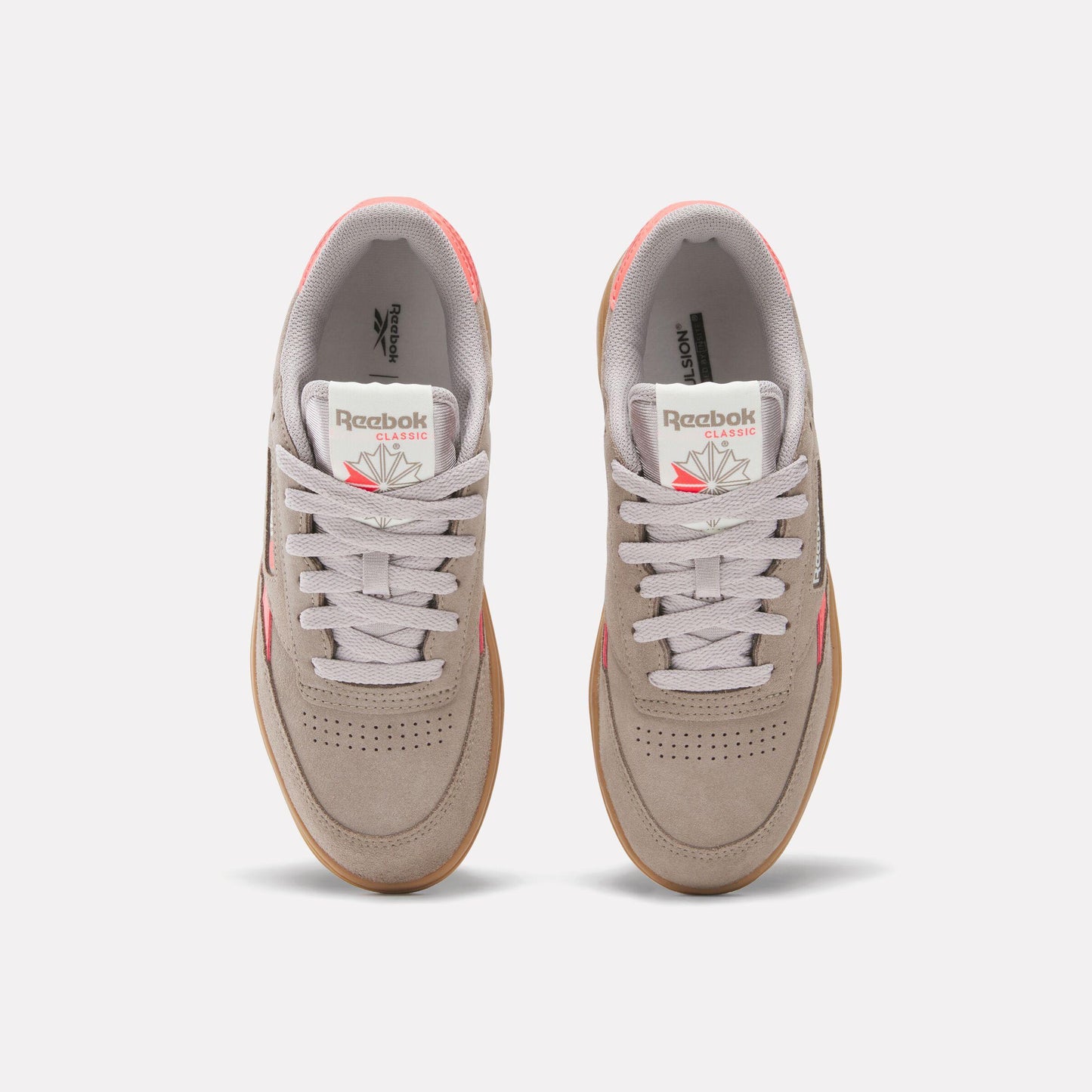 Reebok Footwear Women Club C Double Revenge Shoes GRITTY GREY/SUNSET CORAL/GUM