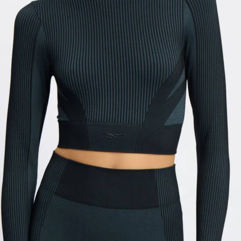 Reebok Apparel Women RBK-Lab Long-Sleeve Seamless Top BLACK