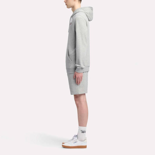 Reebok Apparel Men Reebok Identity Small Logo Hoodie MEDIUM GREY HEATHER/VECTOR RED