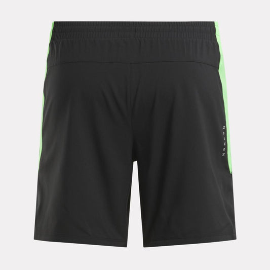 Reebok Apparel Men Running Two-In-One Shorts 5" BLACK/SOLAR LIME