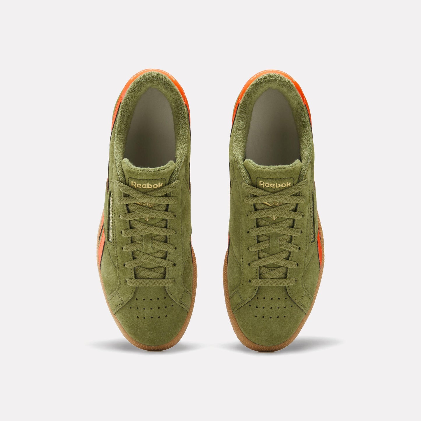 Reebok Footwear Men Club C Grounds UK Shoes DEEPOLIVE/PUMPORANGE/GUM