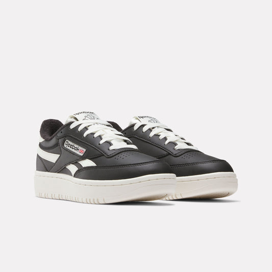 REEBOK FOOTWEAR WOMEN Club C Double Revenge Shoes BLACK/BLACK/CHALK
