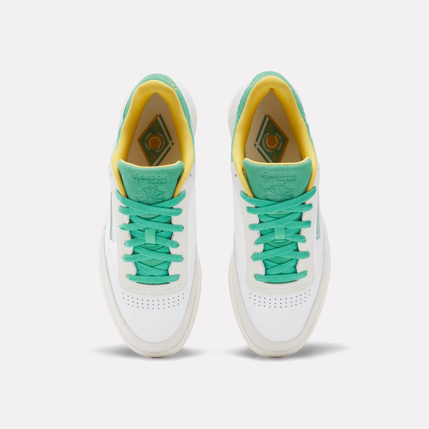REEBOK FOOTWEAR UNISEX Club C 85 Shoes WHITE/UPGRADEGREEN/CHALK