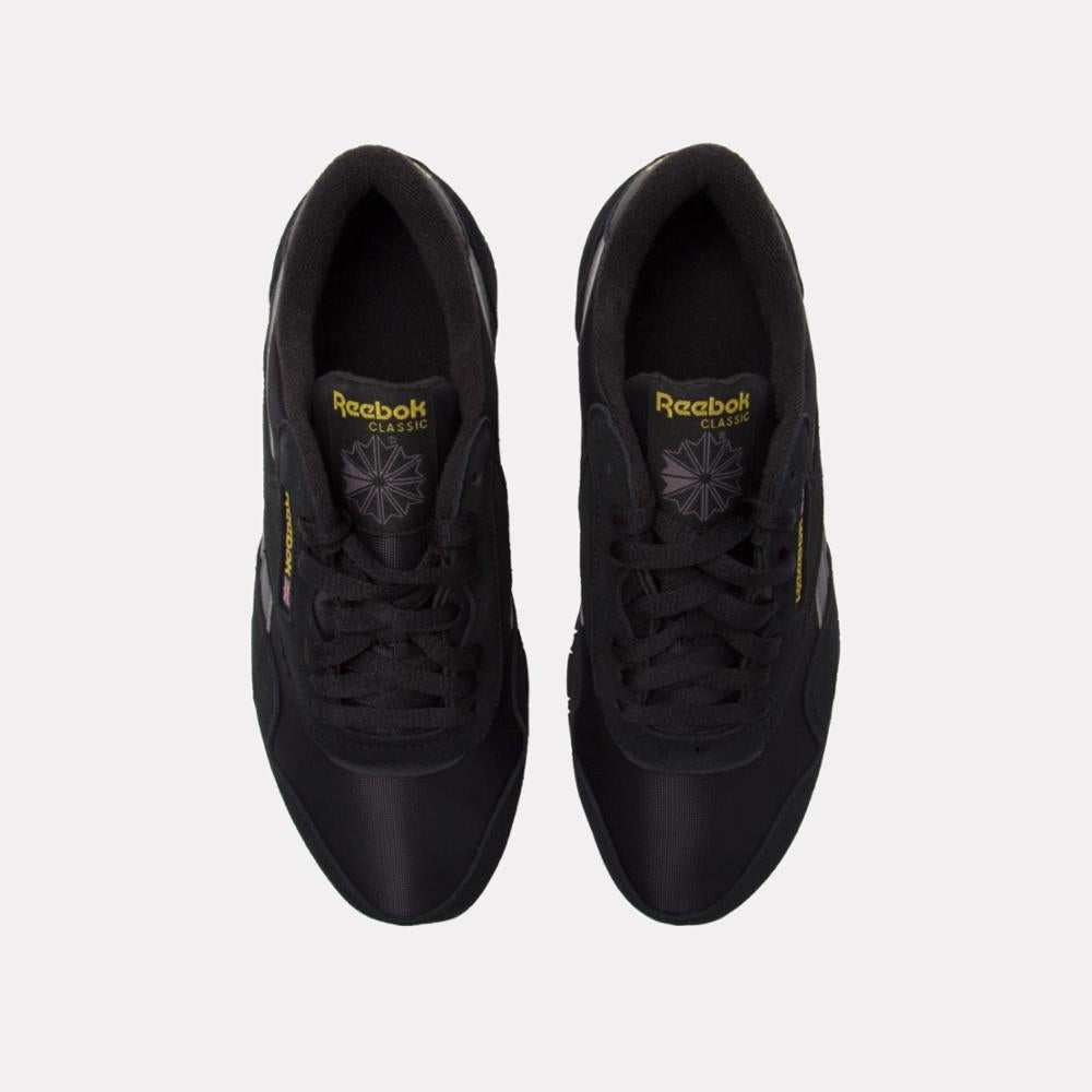 Reebok Footwear Men Classic Nylon Shoes BLACK/OVERCAST GREY/GOLDEN HAZ