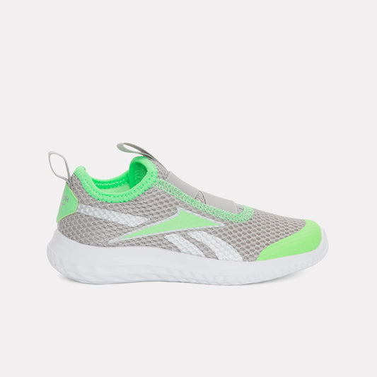 Reebok Footwear Kids Rush Runner Slip-On Shoes – Pre-School GREY2/SOLARLIME/SILVERMET