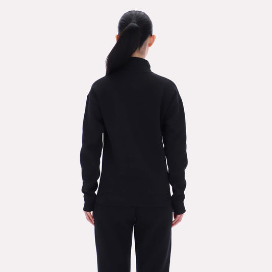 Reebok Apparel Women Oversized Scuba Quarter-Zip BLACK