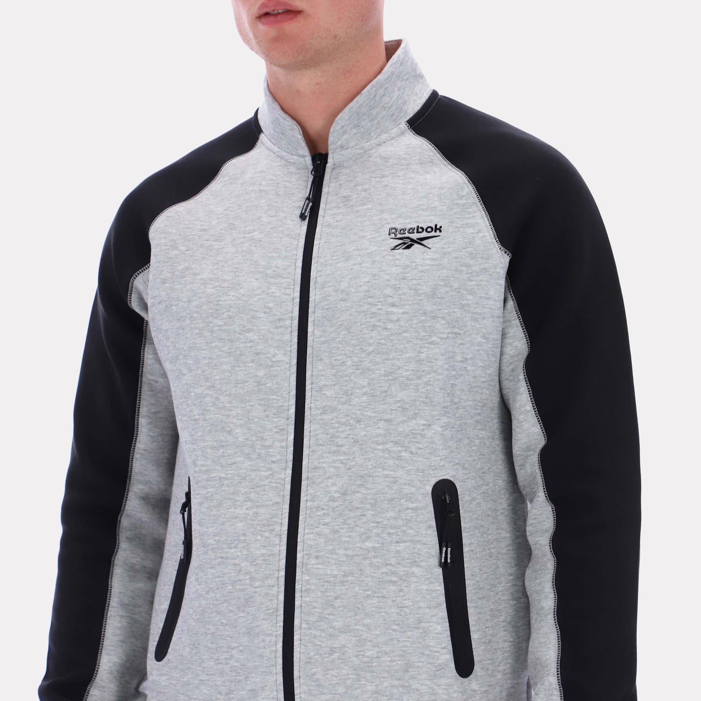 Reebok Apparel Men Performance Bomber Jacket GREY MARL/BLACK