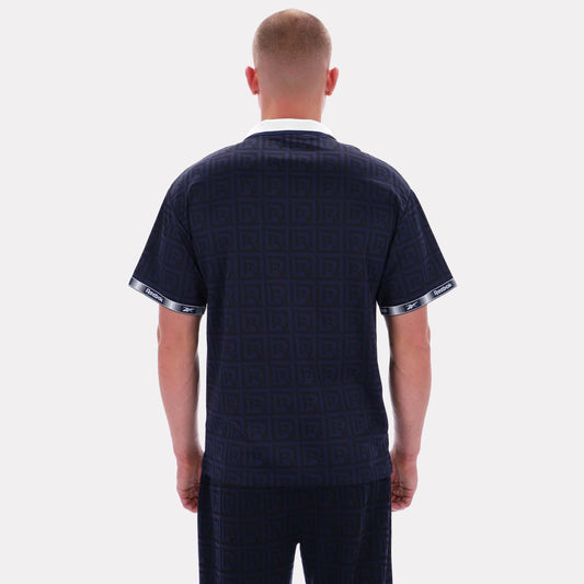 Reebok Apparel Men Reebok Monogram Graphic Jersey VECTOR NAVY AOP