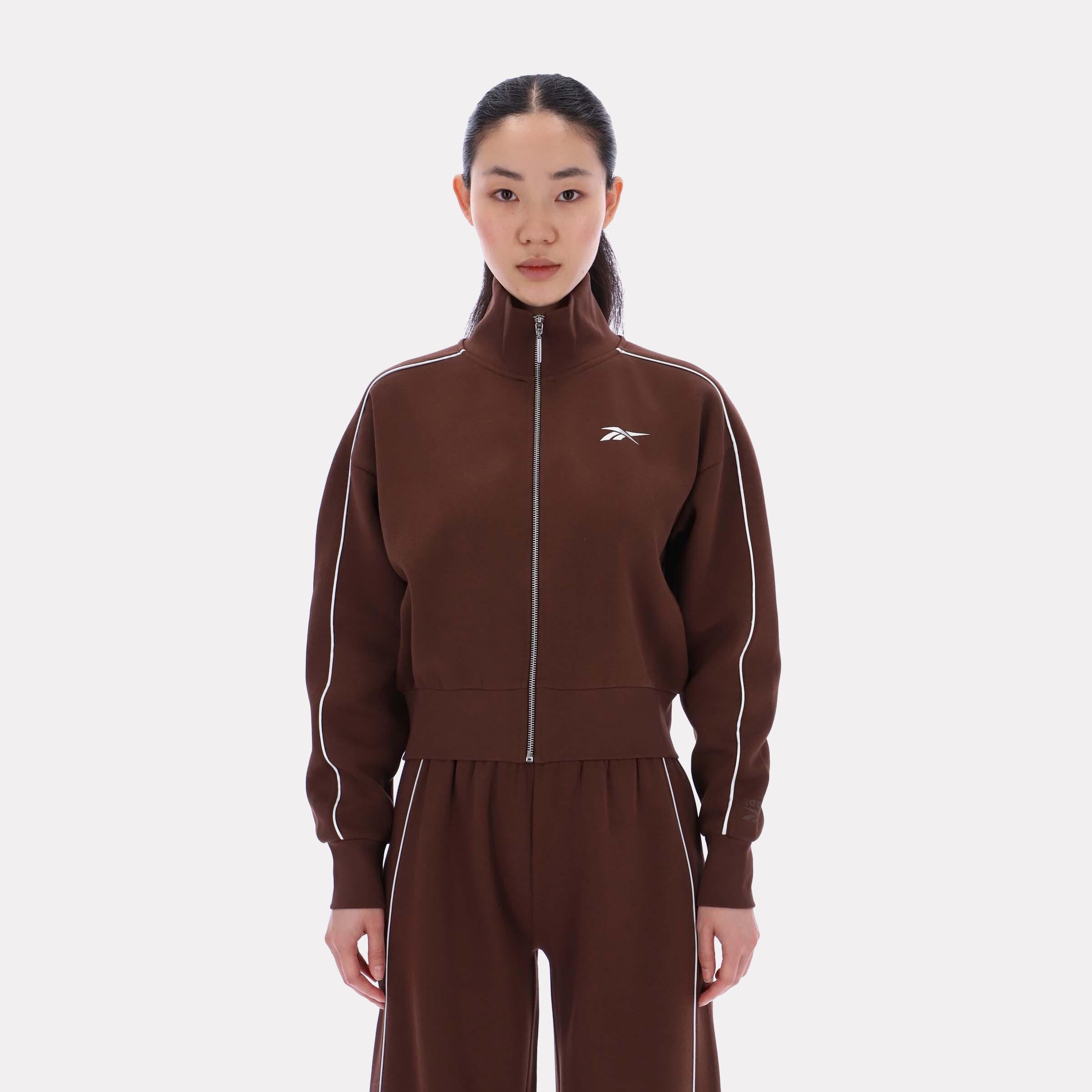 Reebok Apparel Women Off-Duty Cropped Jacket CAMPUS BROWN – Reebok