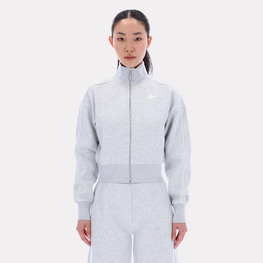 Reebok Apparel Women Off-Duty Cropped Jacket SILVER MARL