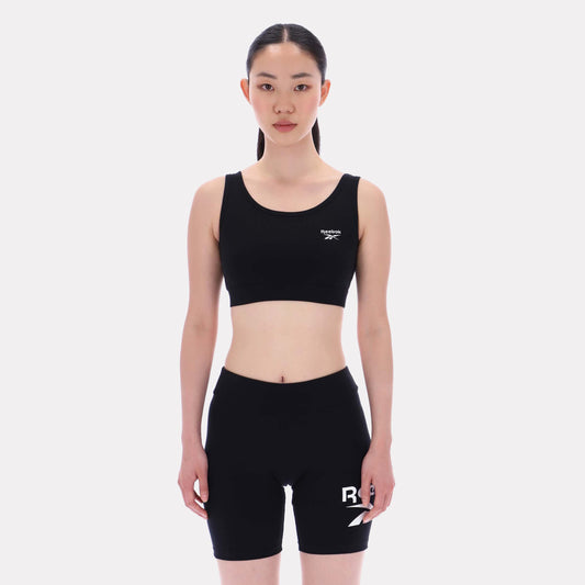 Reebok Apparel Women Scoop Neck Bra Top BLACK