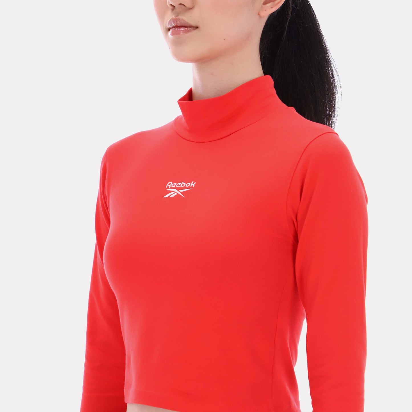 Reebok Apparel Women Energy Mock Neck Crop Top ENERGY RED