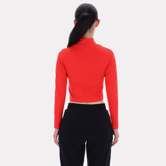 Reebok Apparel Women Energy Mock Neck Crop Top ENERGY RED