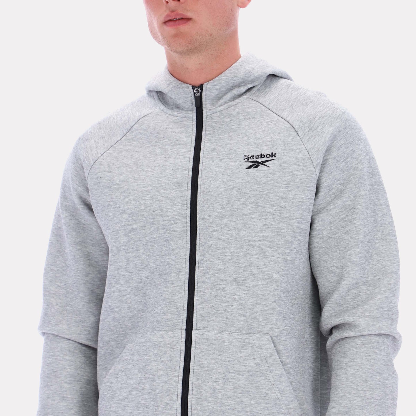 Reebok Apparel Men Core Zip Hoodie GREY MARL