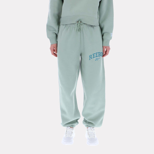Reebok Apparel Women Varsity Logo Fleece Joggers HYBRID GREEN