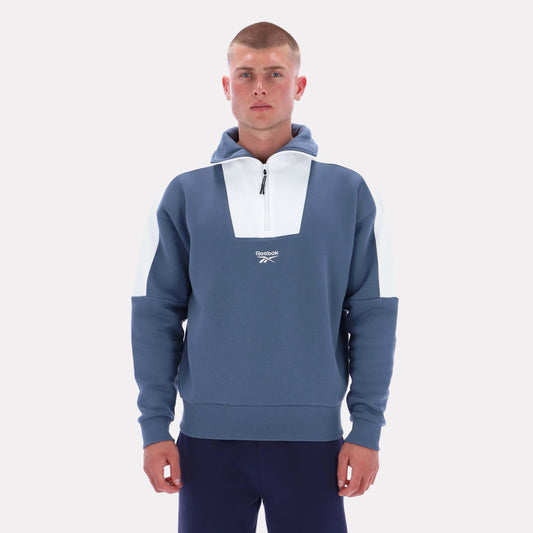 Reebok Apparel Men Retro Quarter-Zip Sweatshirt SHADOW/CHALK