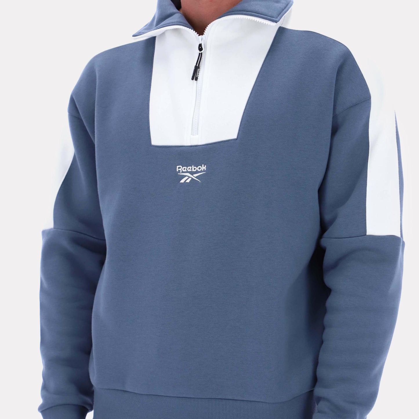 Reebok Apparel Men Retro Quarter-Zip Sweatshirt SHADOW/CHALK