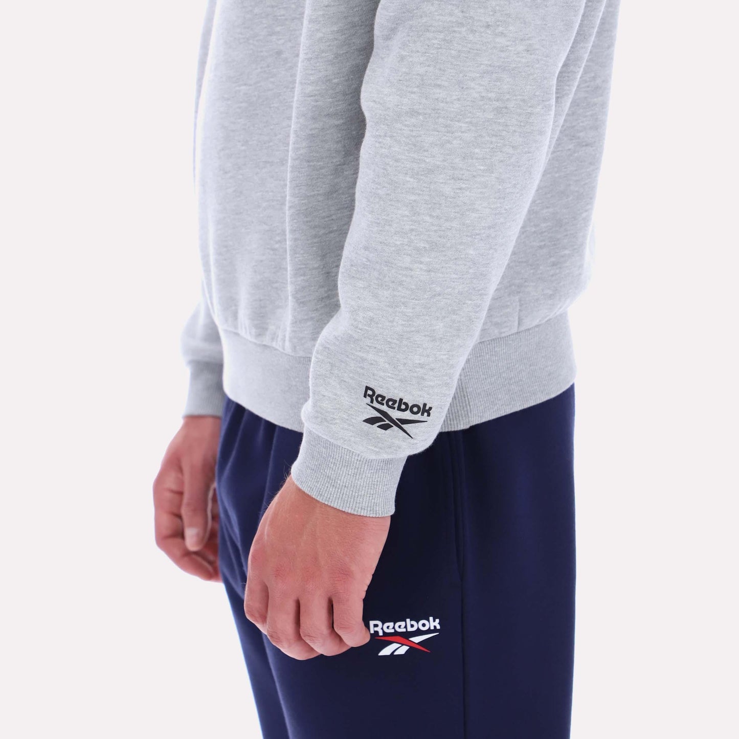 Reebok Apparel Men Varsity Graphic Sweatshirt LIGHT GREY MARL