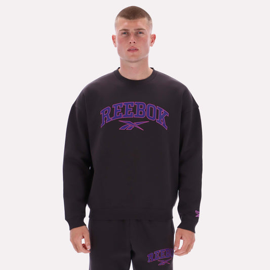 Reebok Apparel Men Varsity Graphic Sweatshirt WASHED BLACK