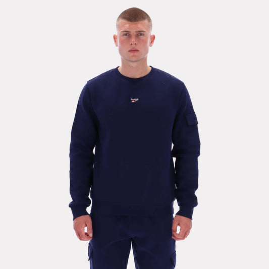Reebok Apparel Men Reebok Essential Logo Sweatshirt VECTOR NAVY