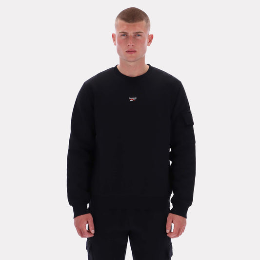 Reebok Apparel Men Reebok Essential Logo Sweatshirt BLACK