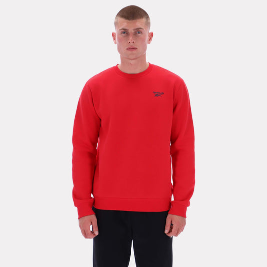 Reebok Apparel Men Essential Logo Crewneck Sweatshirt VECTOR RED