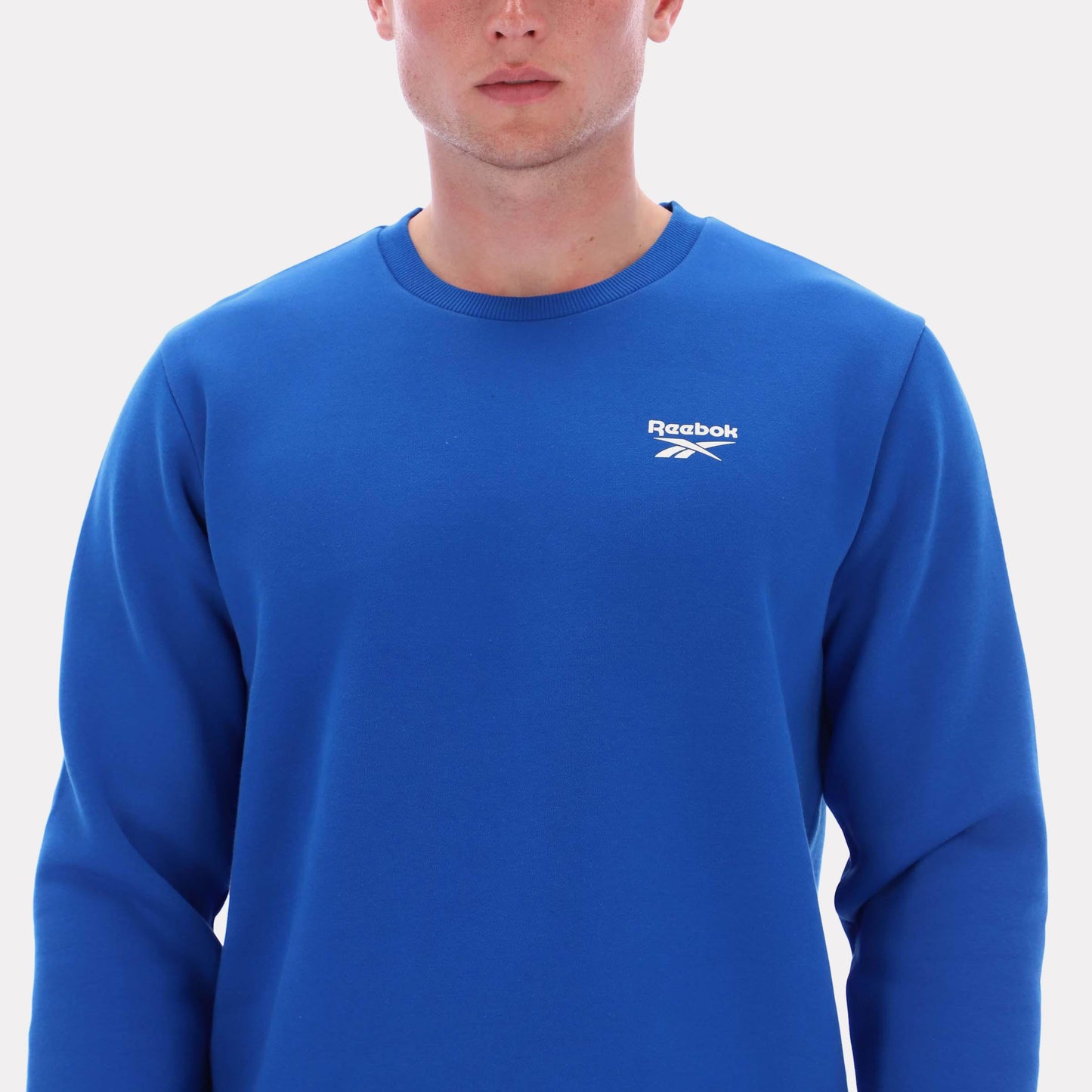 Reebok Apparel Men Essential Logo Crewneck Sweatshirt VECTOR BLUE