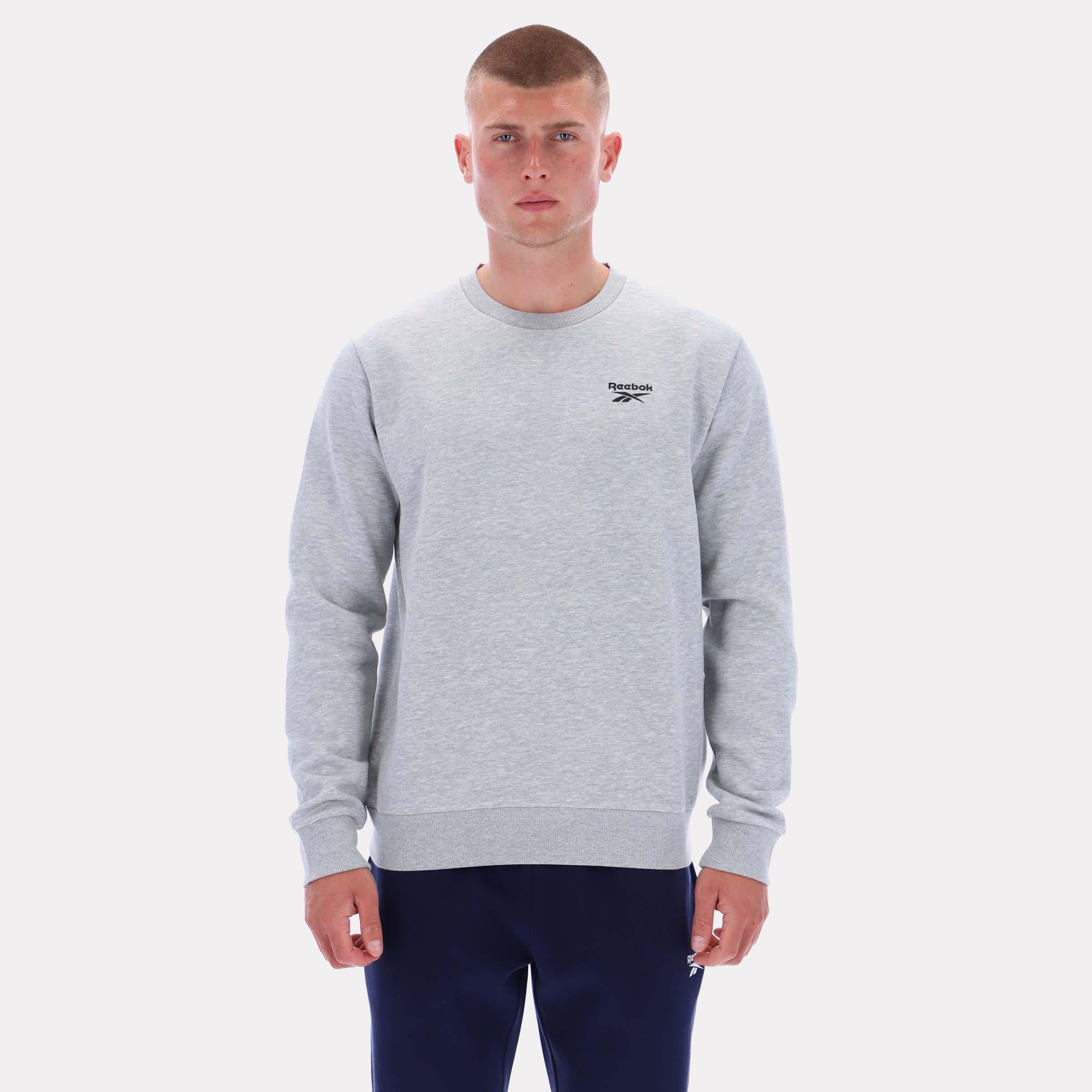 Reebok Apparel Men Essential Logo Crewneck Sweatshirt LIGHT GREY