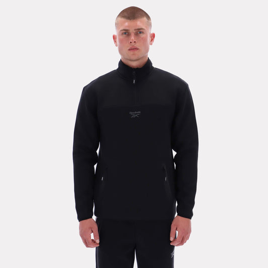 Reebok Apparel Men Studio Half-Zip Fleece BLACK