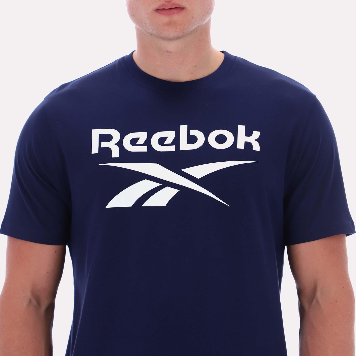 Reebok Apparel Men Big Logo Crewneck Short Sleeve Tee VECTOR NAVY