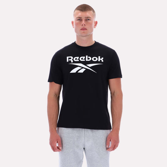 Reebok Apparel Men Big Logo Crewneck Short Sleeve Tee BLACK