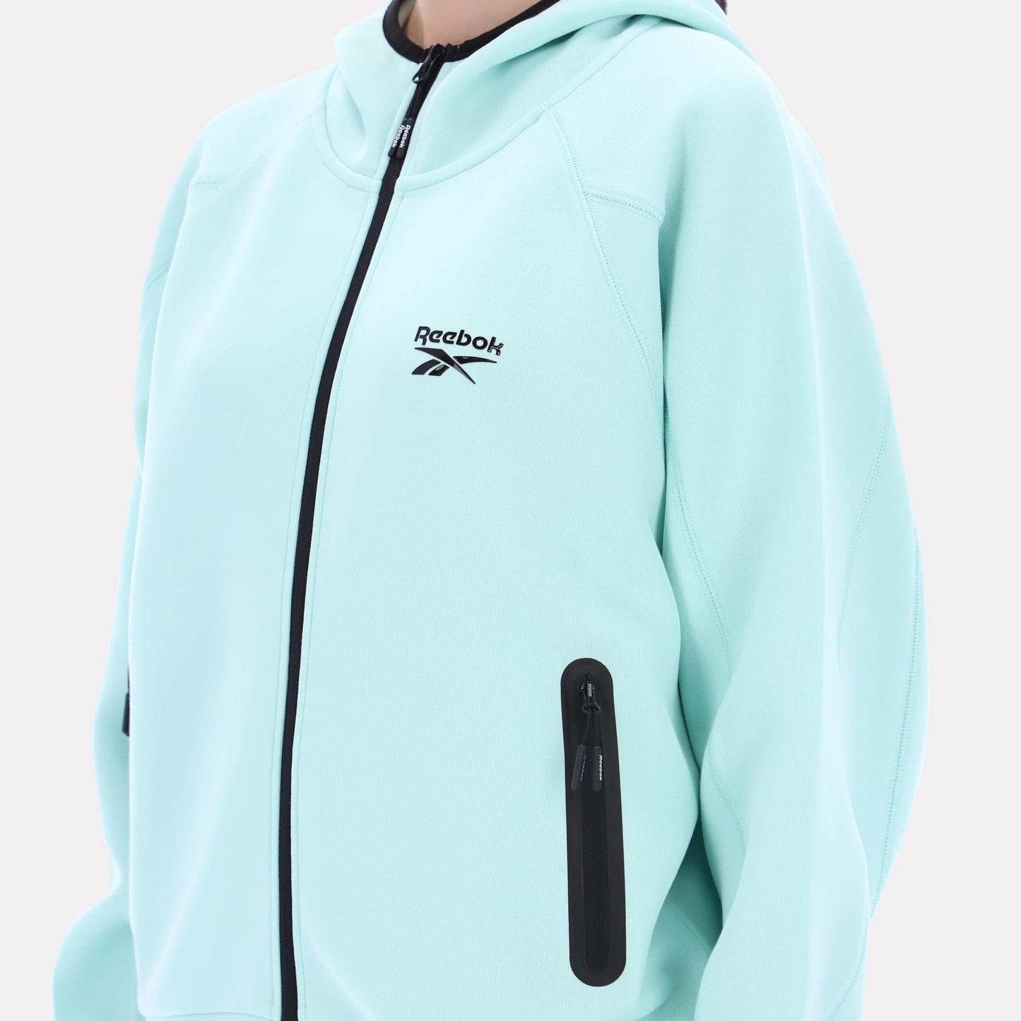 Reebok Apparel Women Vector Sculpt Hoodie GLITCH AQUA