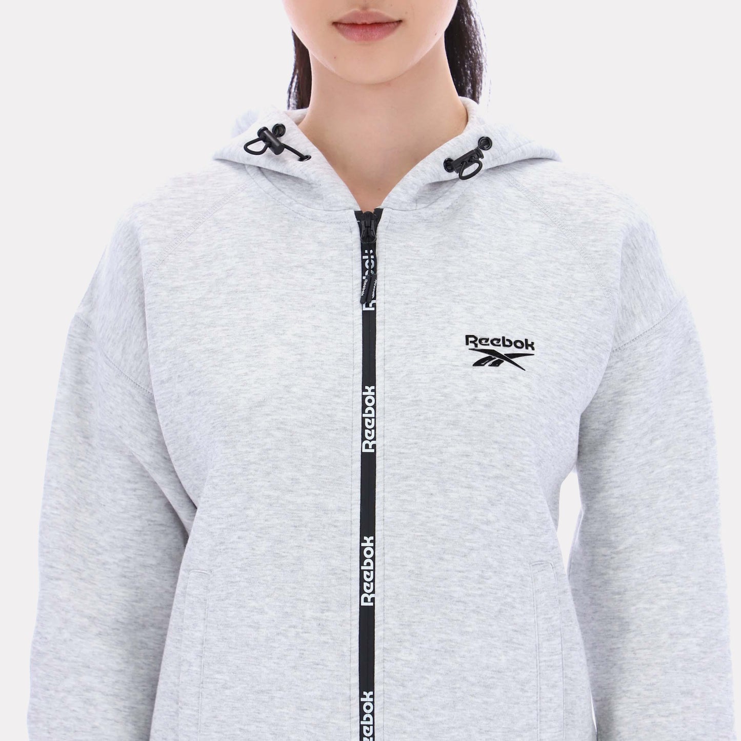 Reebok Apparel Women Vector Sculpt Hoodie SILVER MARL