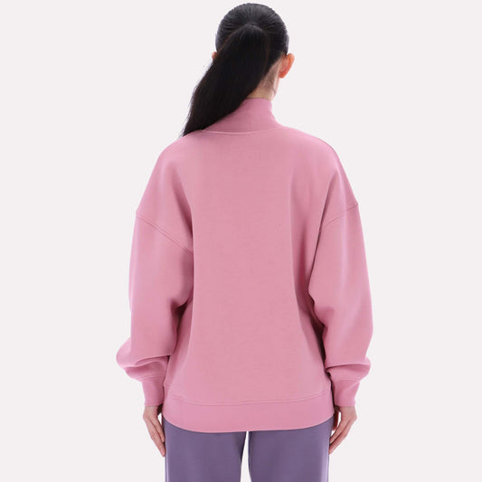 Reebok Apparel Women Longline Roll Neck Sweatshirt DUSTY ROSE