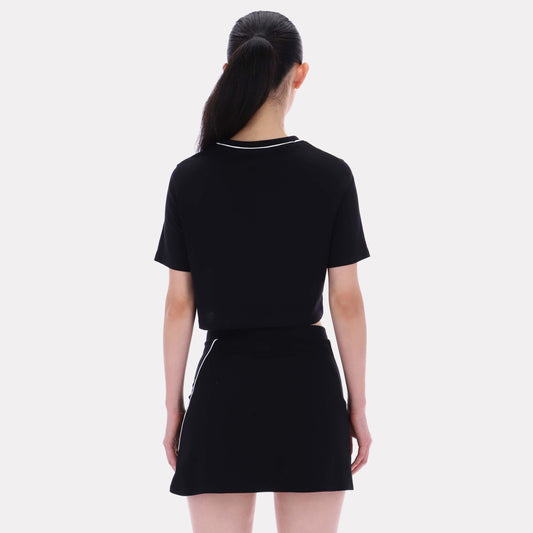 Reebok Apparel Women Cropped Small Logo T-Shirt BLACK