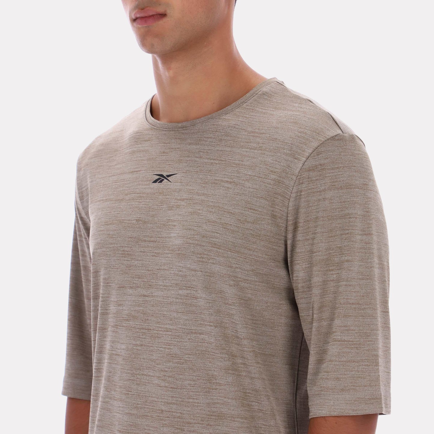 Reebok Apparel Men Relaxed Long Sleeve Yoga T-Shirt GRITTY GREY MARL