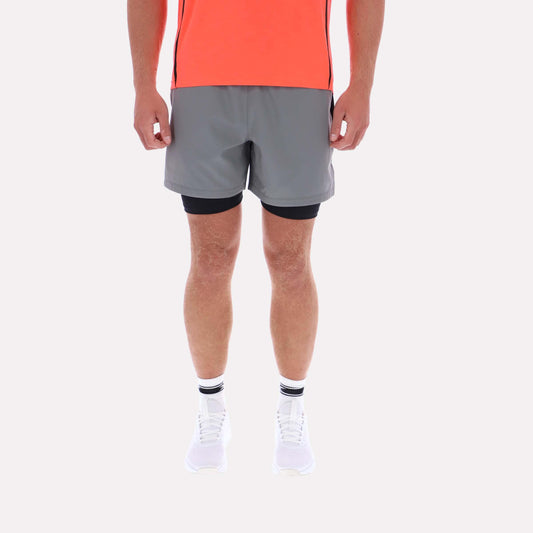 Reebok Apparel Men 2-in-1 RBK-Dry Running Shorts GREY 4